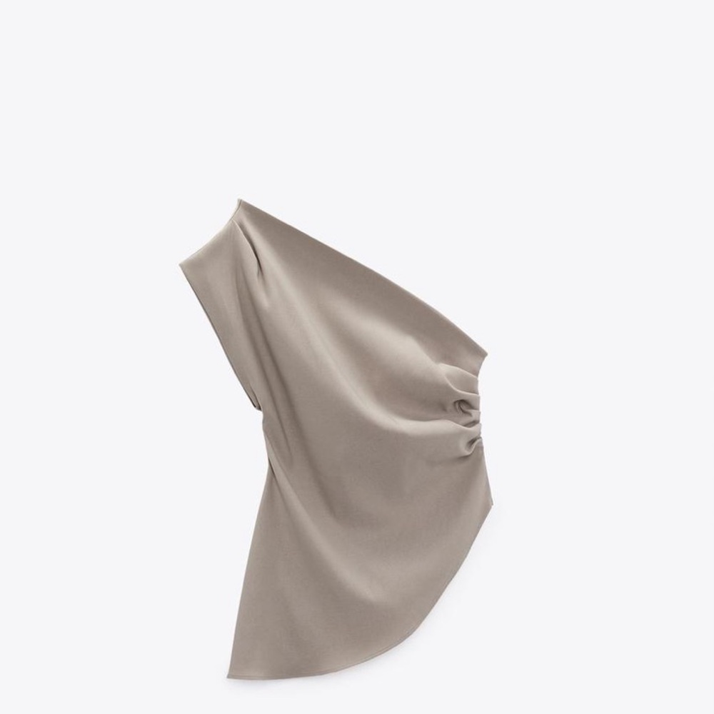 Zara ruched asymmetrical top